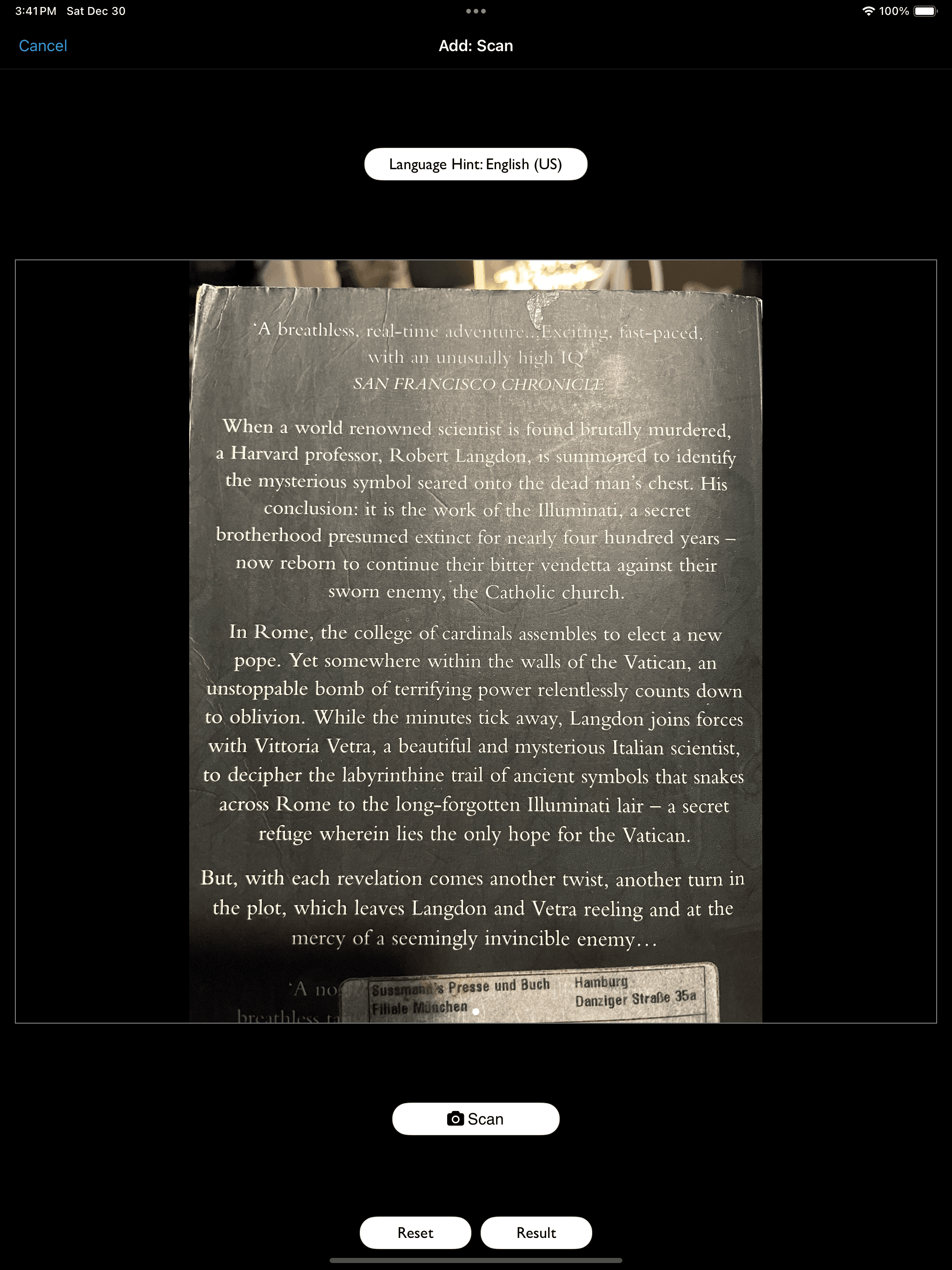 OCR (Scan) supported